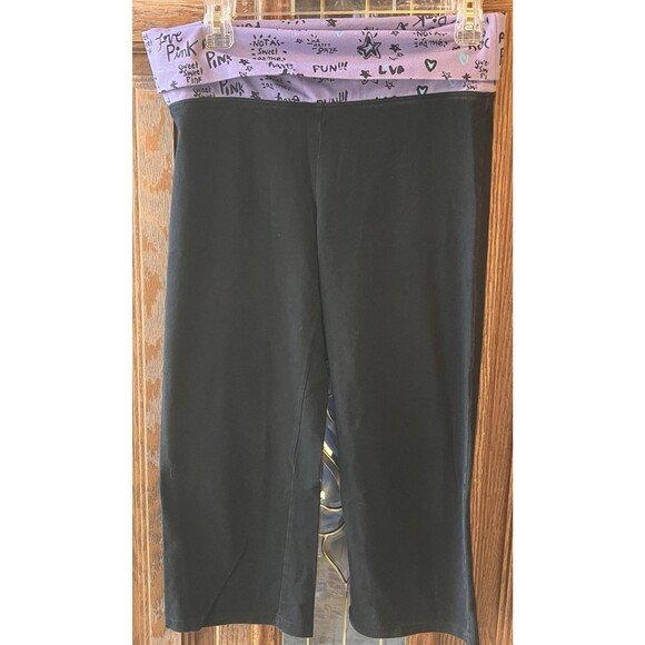 Victoria's Secret Pink Legging Women Size Medium M Crop Purple Fold Over Y2K - Picture 1 of 6